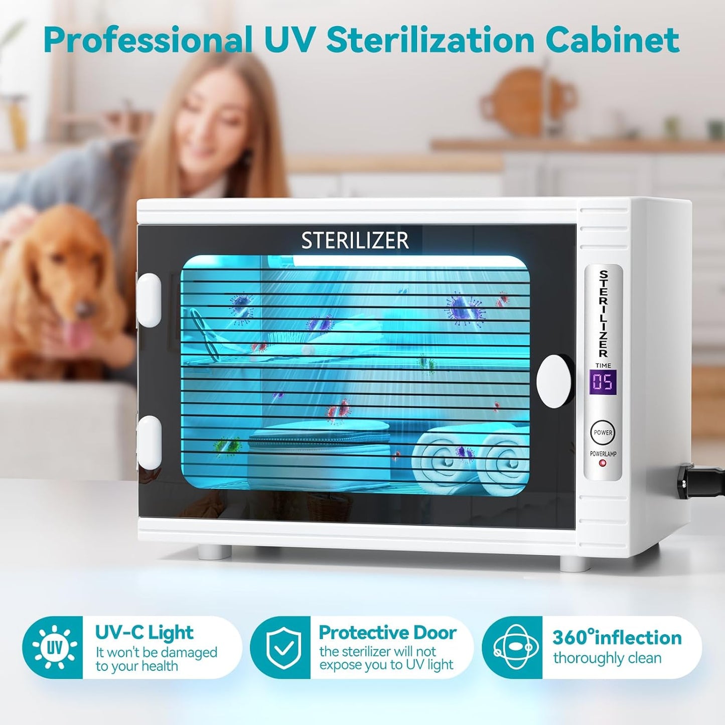 Professional U&V Ster&ilizer Nail Tool Dis&infection Cabinet, 11L U&V Light Equipment for Esthetician, Sani&tizer Box Cleaning Machine with Time Setting for Manicurist,Spa,Tattoo,Barber&Salon