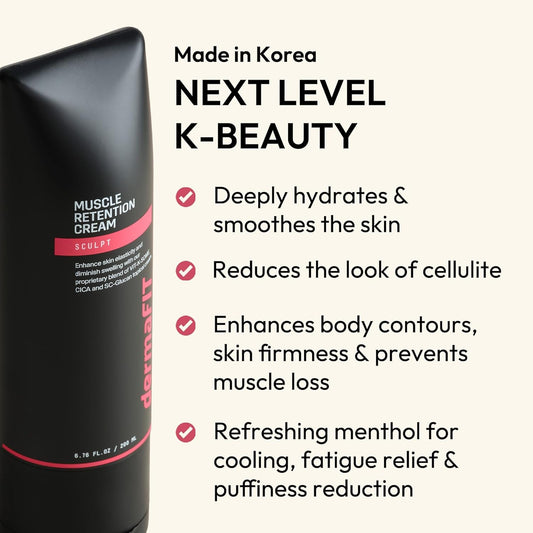 Sculpt Muscle Maintenance Body Cream - Shaped & Balanced Body Muscle Retention Cream - Safe Lose Fat Without Yo-Yo Effect, Post Workout, 200ml, Topical Analgesic for Muscle