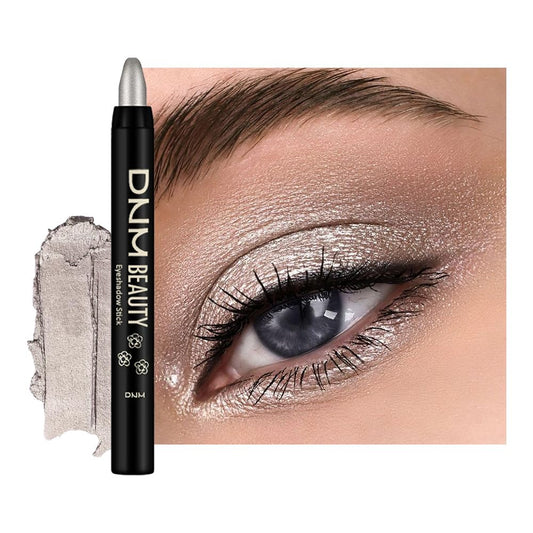 Silver Grey Shimmer Cream Eye Shadow Stick Makeup for Women, Shimmer Eyeliner Pencil Eyeshadow Brightener Stick for Eyes, Waterproof Eyeshadow Applicator Blendable sombras para ojos 70#