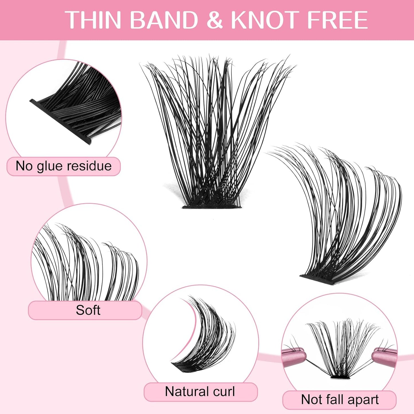 280 Pcs Individual Lashes 60D+80D Mixed 0.05 Lash Clusters 14 Rows that Look Like Eyelash Extensions DIY Lash Extension Self Application At Home (60+80-C-9-16mix)