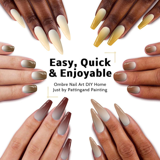 Sponge Pat Paint Nail Gel & Tools Kit, 9 Colors Ombre Nails Gradient Gel Nail Blush Blooming Aura Nails Drawing Stripper Floral Painting Nail Art, No Wipe, UV/LED Curing (9 Colors Set B)