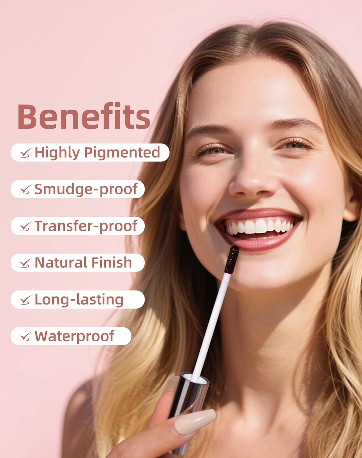 KIMUSE Peel Off Lip Stain, Long Lasting Lip Stain Peel Off with Tweezer, Waterproof Lip Liner Stain, Transfer-Proof, Highly Pigmented Color, Matte Finish