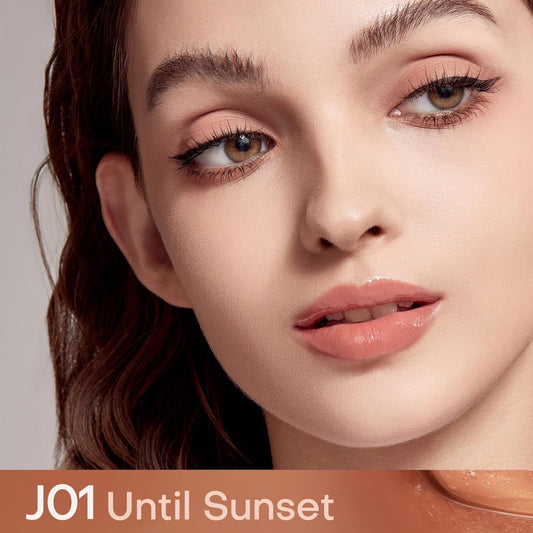 Mistine Lip Gloss Lip Oil Lip Plumber Non-sticky Tinted Lip Gloss for Women Infused with 1% Peptide Finish Lip Tint Hydrating Lip Stain Lightweight Feeling J01 Until Sunset 0.1 fl oz