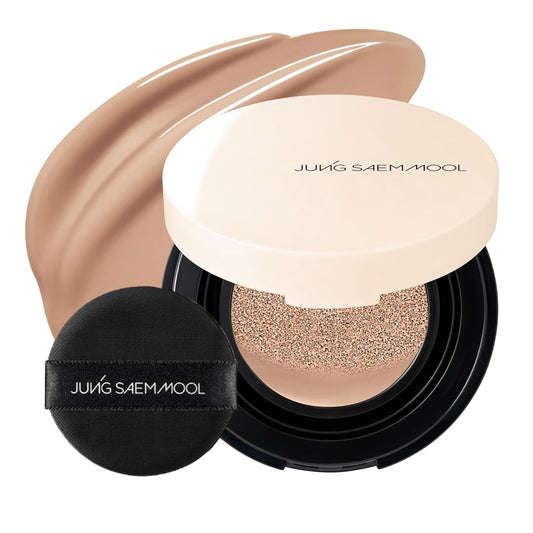 JUNG SAEM MOOL Essential Skin Nuder Cushion Mini 26N Taupe Beige 0.17 Fl Oz, Natural Radiant Finish Cushion Foundation with Buildable Coverage, Lightweight Texture, Korean Foundation Makeup