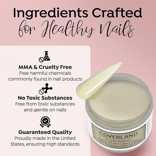 Tones Coverland Acrylic Nail Powder "Coquito" - Limited Edition Acrylic Powder for Nail Design, Sculpting, and Masking Nail Bed Imperfections - (1.5 Oz)