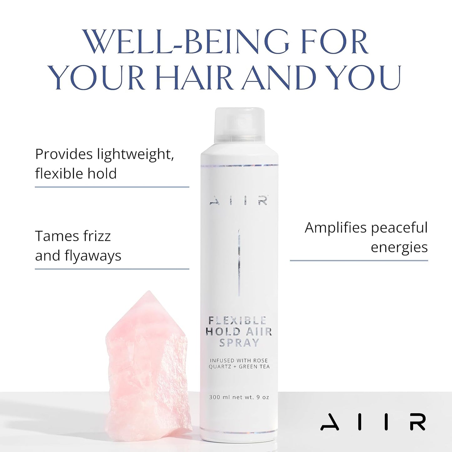 AIIR Flexible Hold Finishing Spray - Light Hold Hairspray with Soft & Touchable Finish, Enhances Style & Shine, Humidity Resistant for Fighting Frizz, 2.5 oz