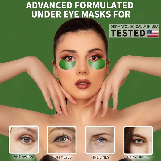 Under Eye Patches 70PCS, Green Tea Eye Patches for Puffy Eyes Treatment, Under Eye Masks for Dark Circles and Puffiness, Non-Irritating Eye Mask Skincare, Eye Gel Pads, Eyes Bags Treatment