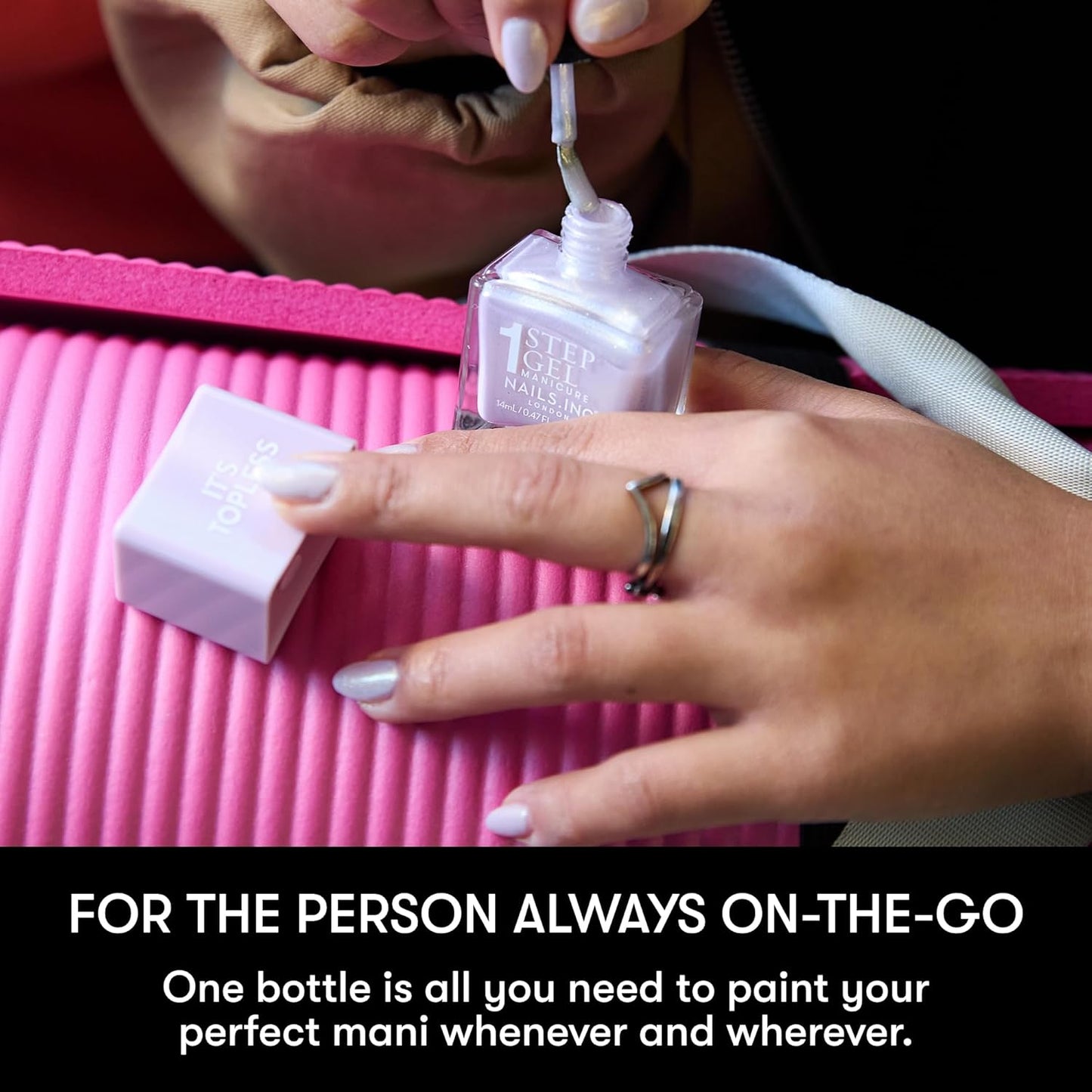 Nails Inc It's Topless Gel-Like Nail Polish, 4-in-1 Base Coat, Treatment, Color & Top Coat, Long Lasting, Strong, Chip Free Nails, Glossy Salon Quality Manicure, Air Dry, Kendall, 0.47 Fl Oz