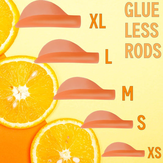 Eyelash Perm Pads Lash Lift Rods Eyelash Perm Silicone Pads 5 Sizes Reusable Soft Lash Lift Pads Shield for Different Length Eyelashes Perfect Lifting (Orange）