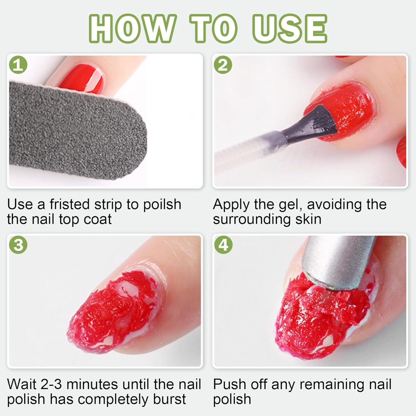 Magic Remover Gel Polish,3PCS Gel Nail Remover,Professional Gel Remover for Nails,Quickly and Easily Removedor de Esmalte Gel (15ML)