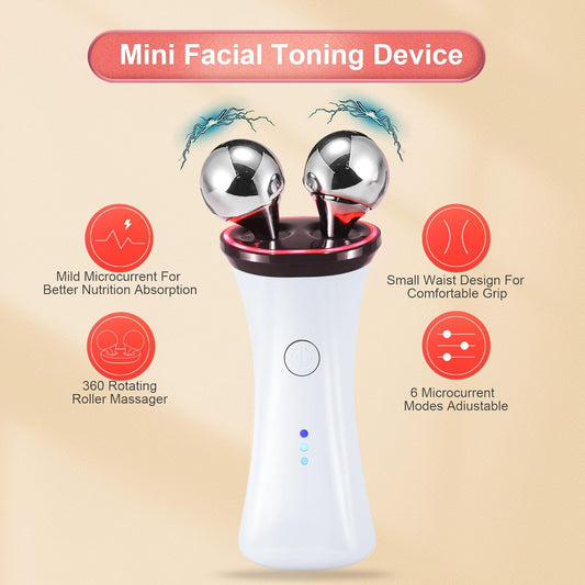 Microcurrent Facial Device - Electric Face Lifting & Toning for Face & Neck for Mother & Companion - Handheld Skin Care Device (White)