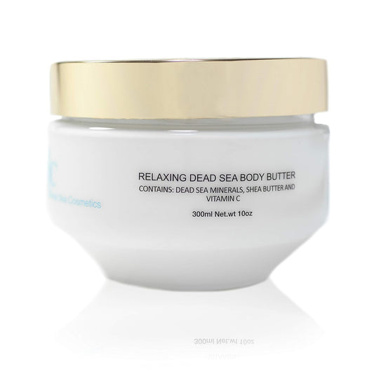 Deep Sea Cosmetics | Lavender & Calendula Infused Relaxing Dead Sea Body Butter - 10 Oz | Unwind with Superior Hydration, Tranquil Aromatherapy, and Silky Smooth Skin