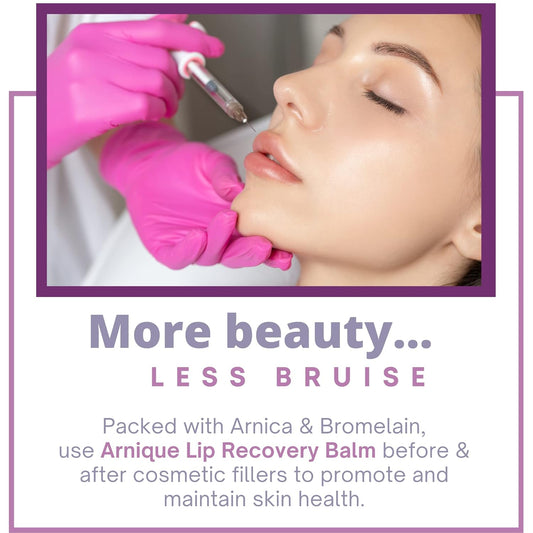 Arnica Lip Balm - Lip Filler Aftercare with Arnica Montana and Bromelain, Topical Bruise Balm Masque for Lip Flip Injections and Implant Surgery to aide with Bruising, Swelling and Redness