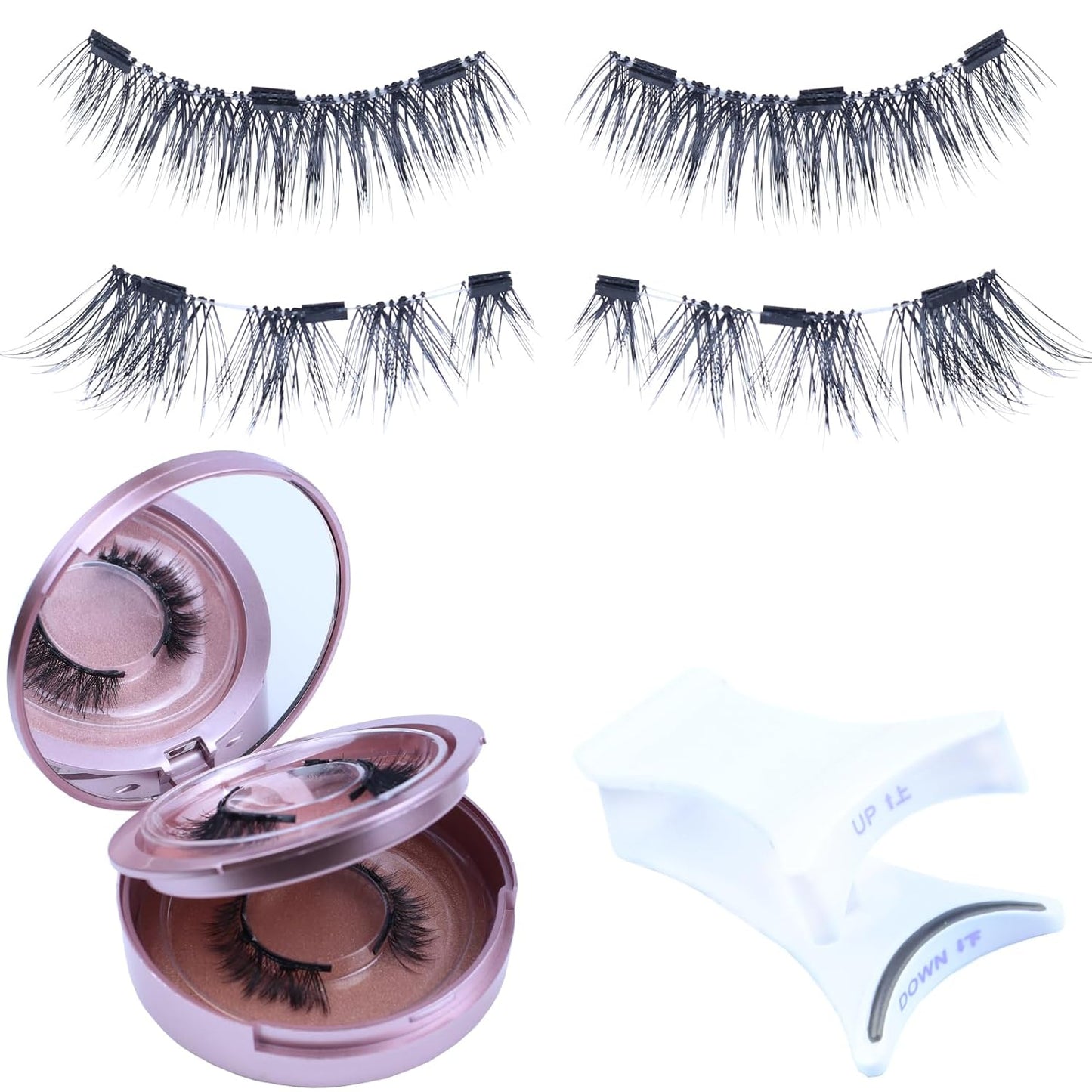 LAUBESS Magnetic Eyelashes with Applicator 2 Pair No Glue Needed Natural Look Magnetic Lashes Easy to Wear and Remove(L02/L04)