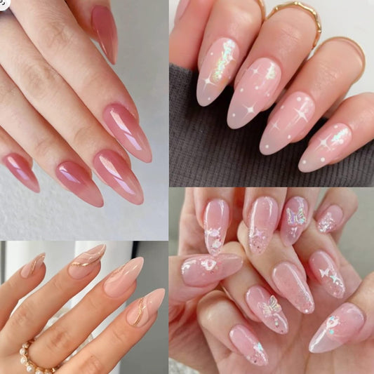 UNA GELLA Almond False Nails, 504pcs Soft Gel Tips, Clear, Medium, 12 Sizes, for Nail/Dip/Poly Extensions, Press On Nails