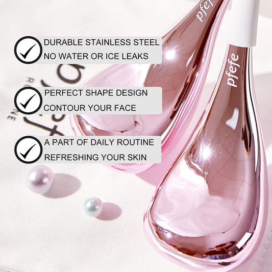 Cryo Sticks for Face, Ice Globes Cryo Globes for Facials, Esthetician Supplies Gifts, Unbreakable Stainless Steel Ice Roller Cooling Spa Balls with Storage Case