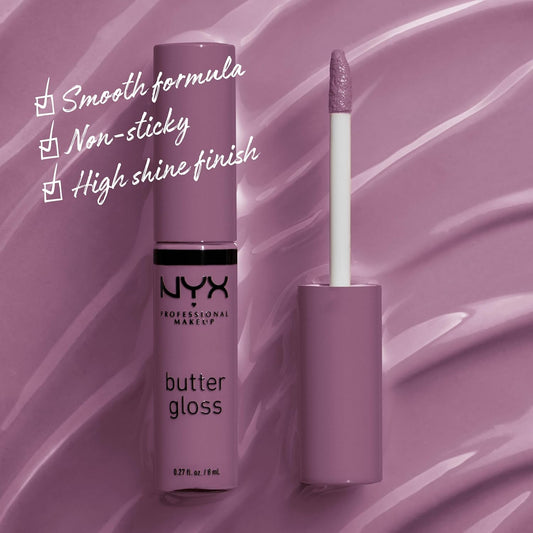 NYX PROFESSIONAL MAKEUP Butter Gloss, Non-Sticky Lip Gloss - Marshmallow (Muted Lilac)