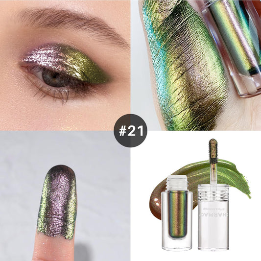 CHARMACY Liquid Duochrome Eyeshadow, Multi-Dimensional Eye Looks, Long Lasting Glitter Eye Shadow Sets Metallic Pigments, Quick Drying, Sparkling Shiny Eye Makeup for Beginners, 1.6g (#21)