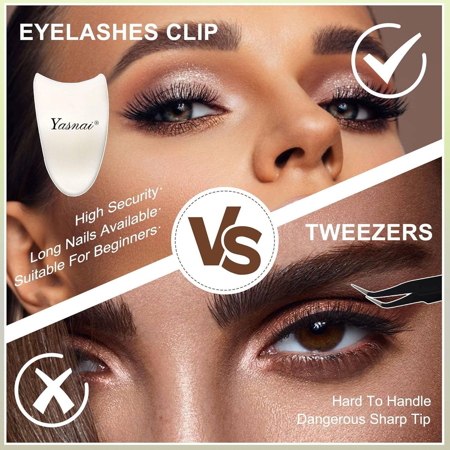 2 PCS YASNAI Lash Clip Applicator False Eyelashes More Convenient Applicator Tool for Wear Eyelashes, Lashes Buddy Makeup Tweezers