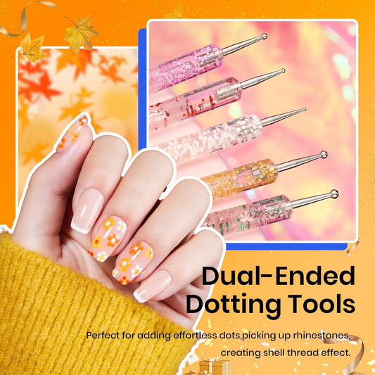 Beetles 31pcs Nail Art Brushes, Dotting Tools, Nail Art Pens, Dust Brush, Striping Liner Fingernail Drawing Pens with Palette Holder All in One for Starter Manicure Design Set