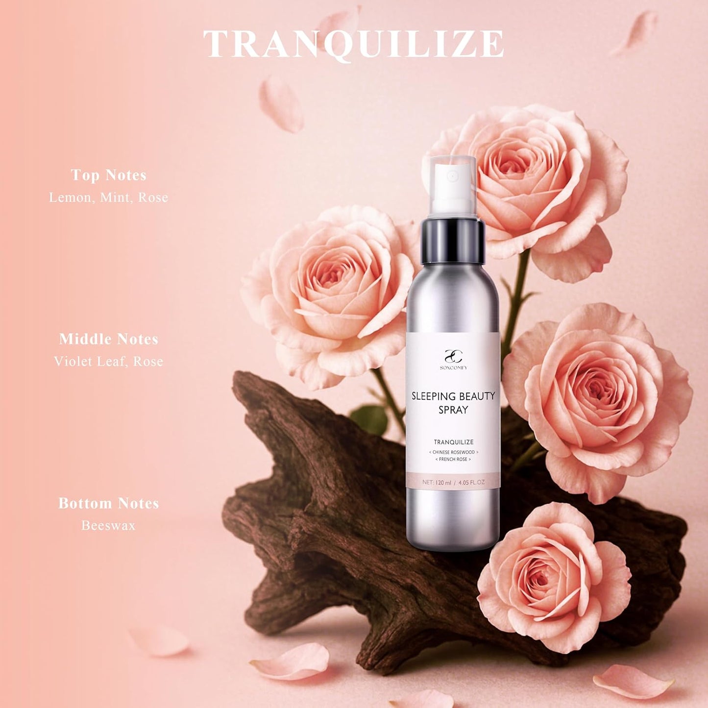 Pillow Ritual Aromatic, Calming and Relaxing Pillow Mist, Linen and Fabric Sleep Spray, Infused with Natural Essential Oils Enhance Bedtime Routine, Roses Rosewood Aluminium Bottle 4.05 oz