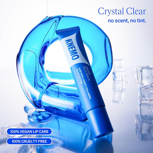 LipLock Jelly Serum for Dry Lips, Long-Lasting, Hydrating, Plumping, Glossy Mask with Rose PDRN, Carrot Collagen, Pillow Peptide, Moisturizing Tinted Lip Balm. (Crystal Clear)