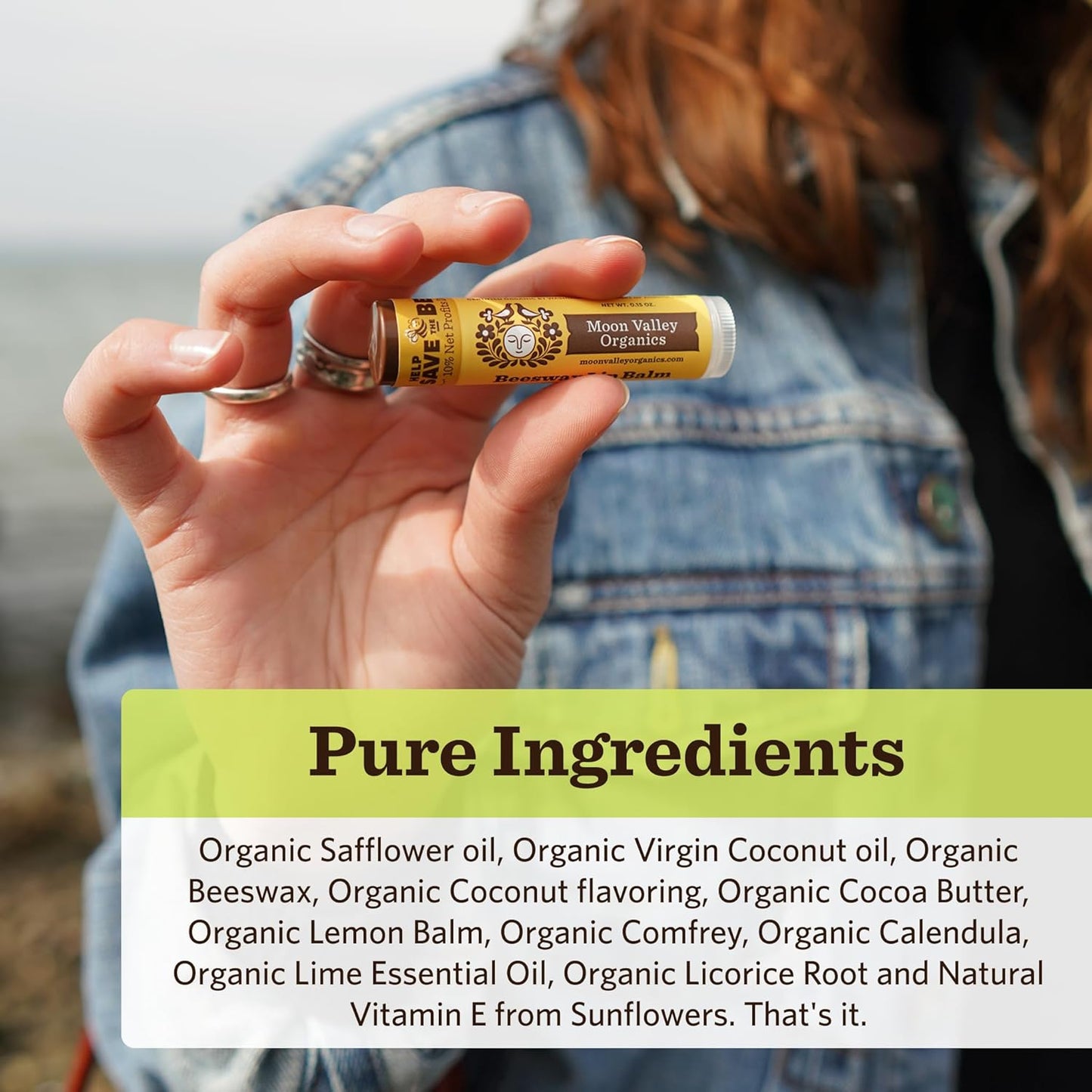 Moon Valley Organics Beeswax Lip Balm for Moisturizing Lips and Cuticles (TROPICAL COCONUT LIME, 6-Pack)