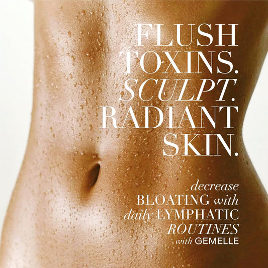 GEMELLE Lymphatic Gua Sha Body Oil | 10x Award Winner | Lymphatic Drainage, Anti-Cellulite, Sculpting | Vitamin E | Targeted Use with Gua Sha Tool | Natural, Clean Beauty – 15ml Travel, Starter Kit