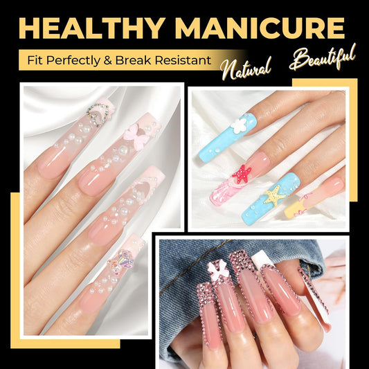 UNA GELLA Extra Long Tapered Sqaure Nail Tips, No C Curve Pre-file 120Pcs Square Press on Nails XXL Long Square Gel Nail Tips Full Cover Acrylic Straight for Nails Extension Art DIY Salon 12 Sizes