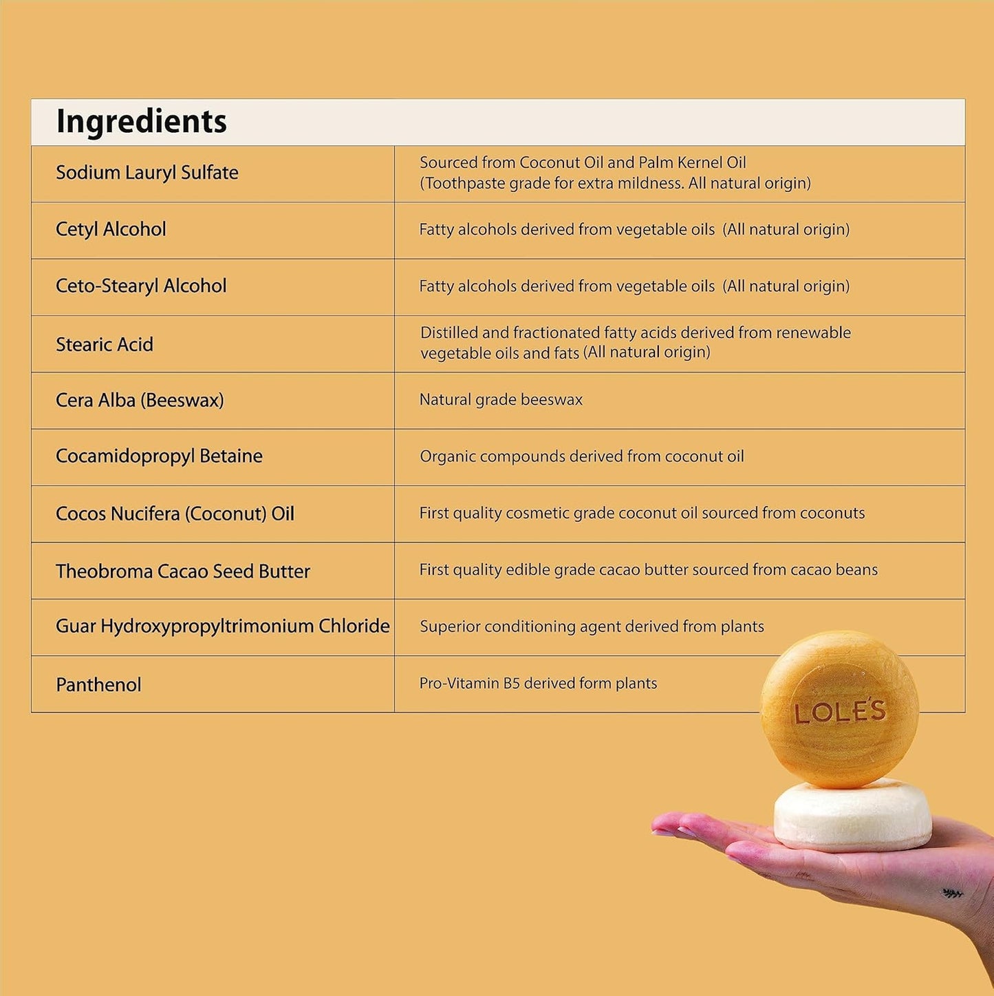 LOLE'S Shampoo Bar and Conditioner 2in1 with Argan Oil for Normal to Oily Hair, Repair & Damage Control, 99% Natural, Sustainably Sourced, 3.5Oz