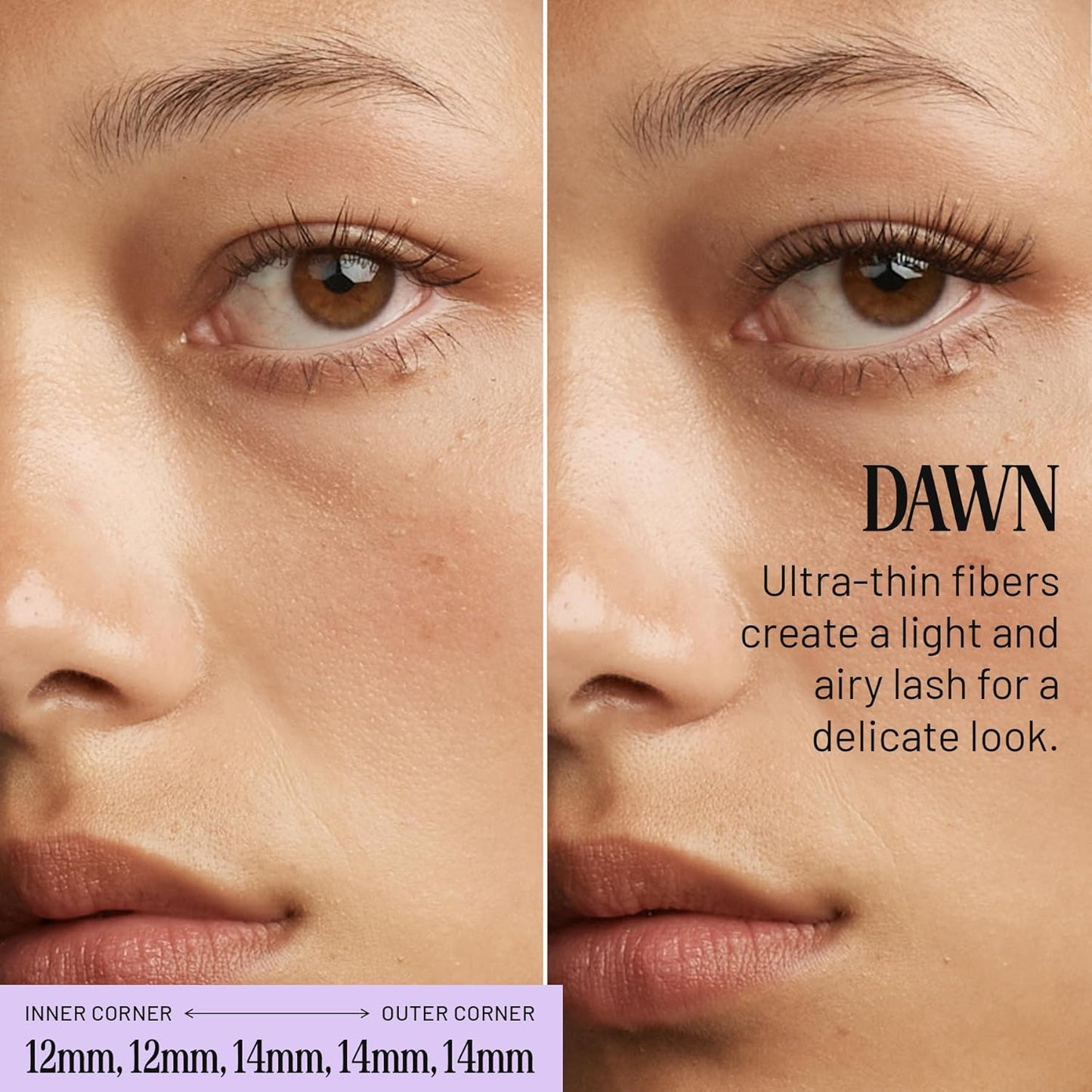 Lilac St - Dawn Natural Faux Eyelash Clusters (14mm) - No "Makeup" Look - DIY Lash Extension Wisps - Lightweight & Lifelike - Lasts 10 Days - Cruelty Free, Vegan, Women Founded - 10 Lashes