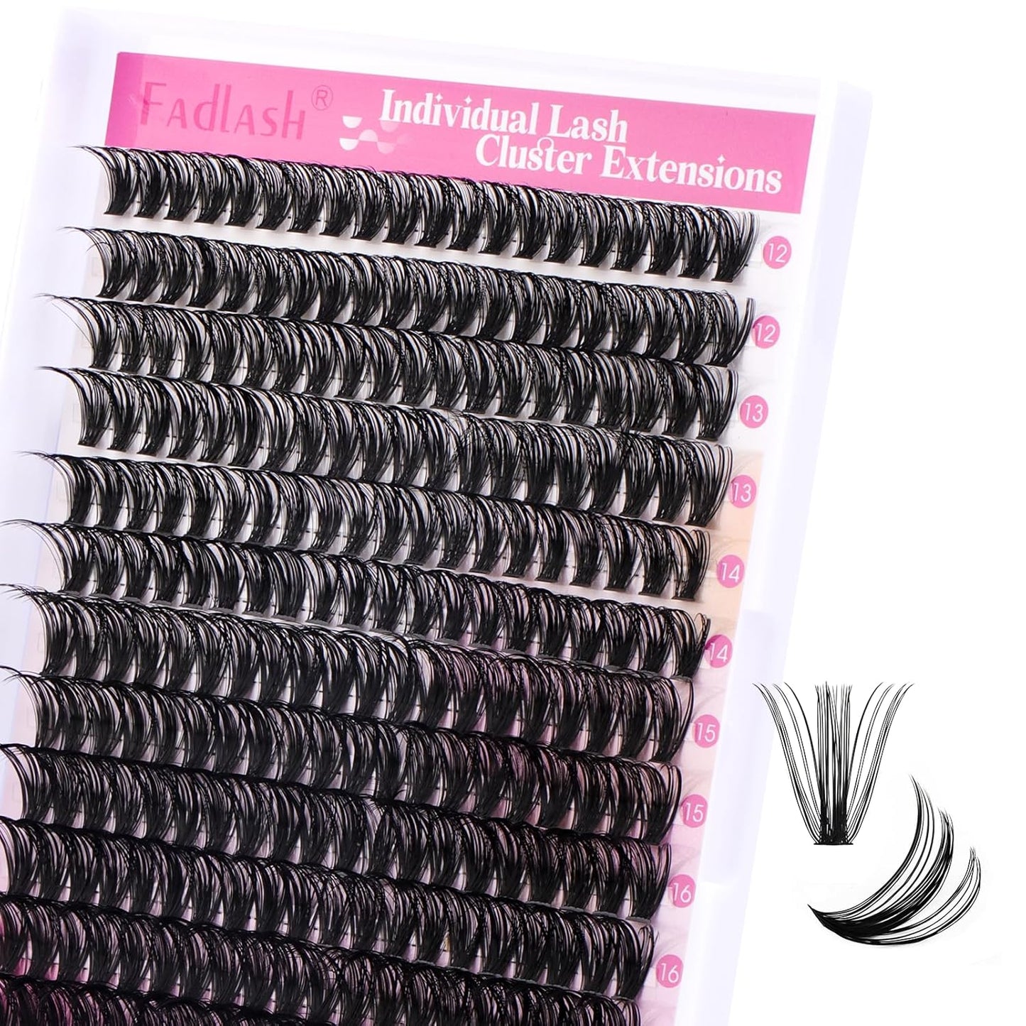 Cluster Lashes D Curl Lash Clusters 240 Pcs Lash Extension Clusters Individual Lashes Soft DIY Eyelash Extensions Mixed Tray Eyelash Clusters Natural Look (50D-0.07D, 12-18mm)