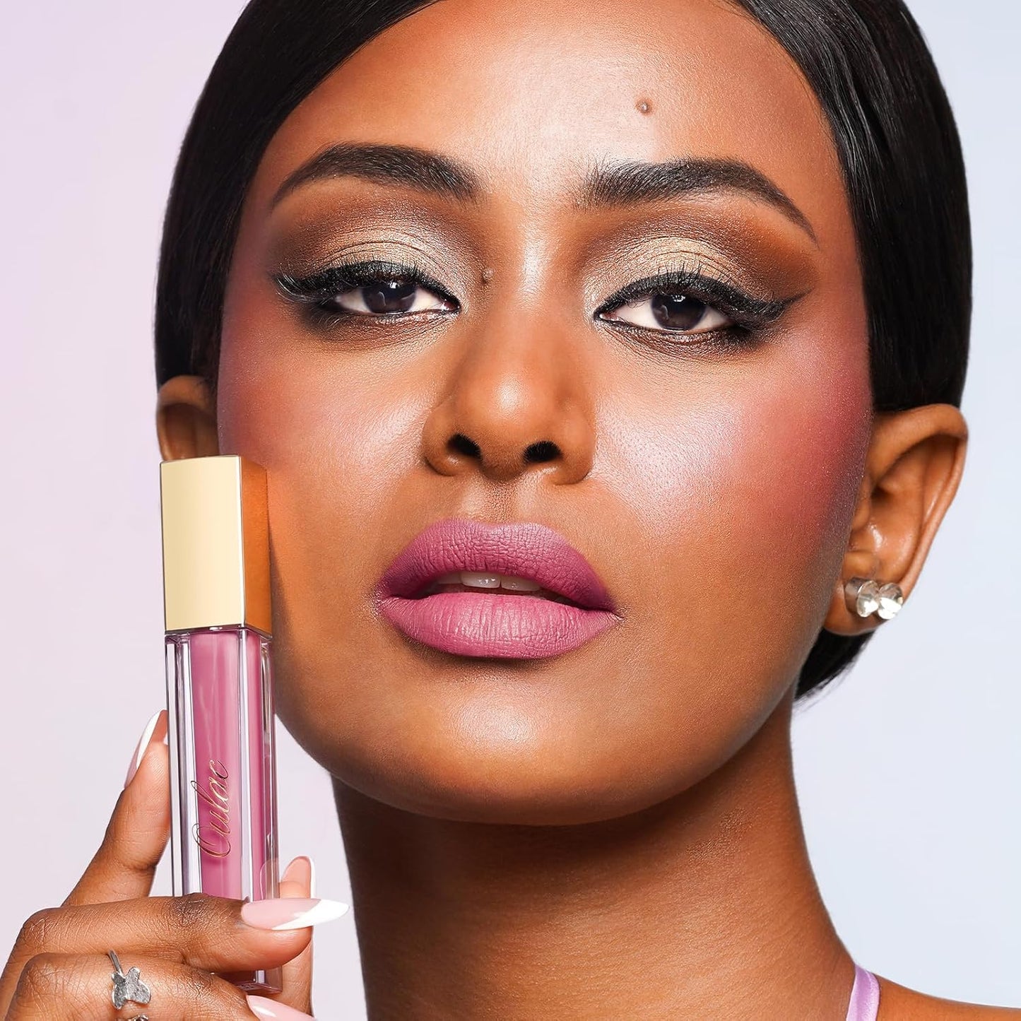 Oulac Matte Liquid Pink Lipstick for Women, Baby Pink Long Lasting High Impact Lip Color, Waterproof, Creamy Formula Lip stick with Vitamin E, Vegan & Cruelty-Free, 4.5ml (M25)