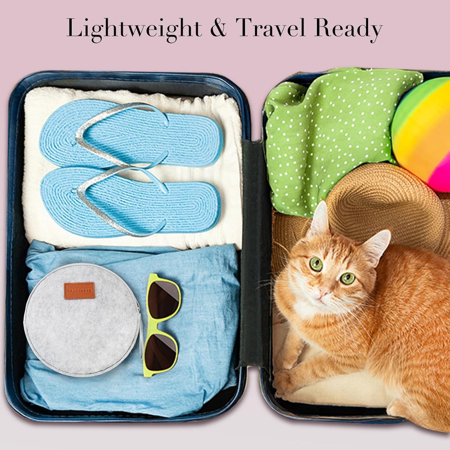 FASCINATE Magnifying Mirror with Light 10X/1X, Double Sided Travel Mirror with Light, Rechargeable Makeup Mirror with 3 Color Setting Adjustable Stand Lighted Mirror Vanity Portable Desk Cosmetic