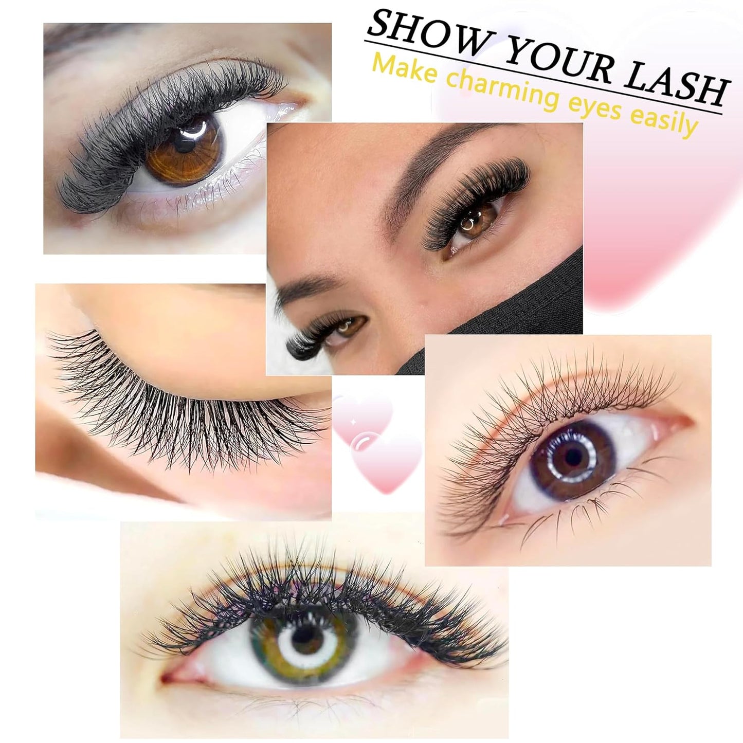 YY Lash Extensions Supplies Y Eyelash Extensions 0.05mm Thickness D Curl 10mm Premade Fans 4D Russian Volume Matte Black 12 Rows Crisscross Eye Lashes(YY-0.05-D,10mm)