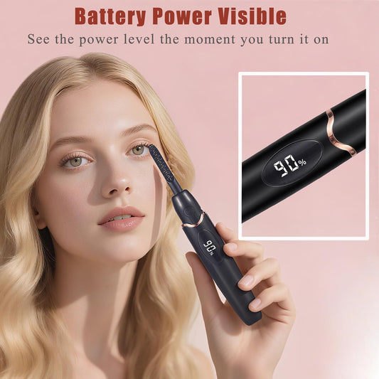 Heated Eyelash Curlers Electric Eyelash Curler with LED Display, 4 Temperature Modes Anti-Burn USB Rechargeable Natural Curling 24H Long Lasting for Women Makeup Tools Gifts