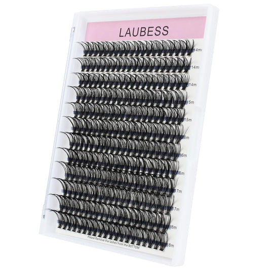 Eyelash Clusters LAUBESS Lash Clusters Individual Lashes Cluster Eyelash Extensions DIY at Home Waterproof Cluster Lashes (40D-0.05D-14-18)