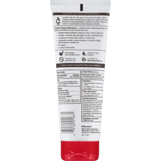 Eucerin Eczema Relief Cream, Full Body Lotion, Moisturizing Eczema Cream with Colloidal Oatmeal (Skin Protectant) and Ceramide 3, Multi-Pack, 8 Oz Tube, Pack of 3