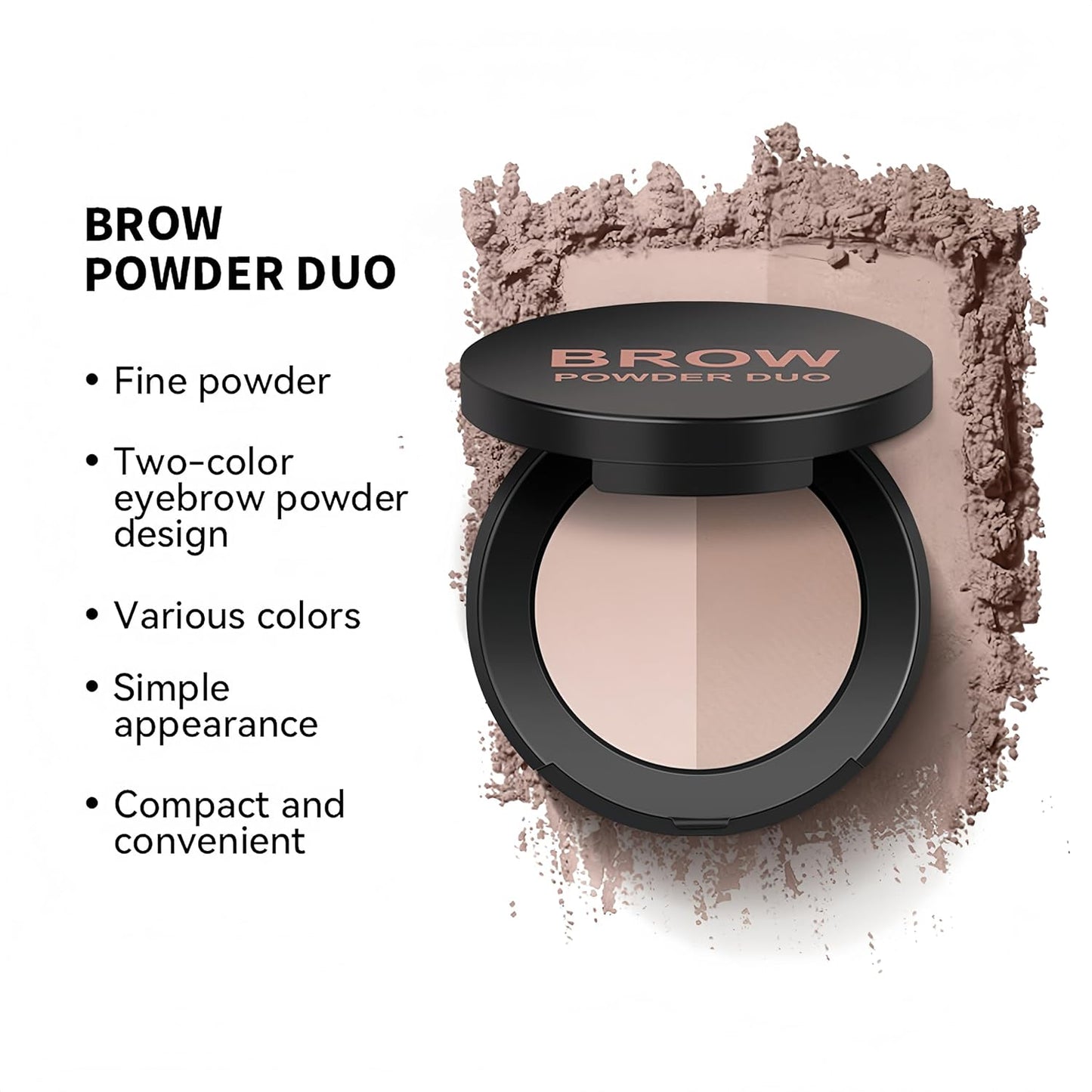 MAEPEOR Brow Powder Duo 6 Colors Natural Smooth Eyebrow Powder Professional Brow Contour Palette for Filler Defined & Sculpt (06 Medium Brown)