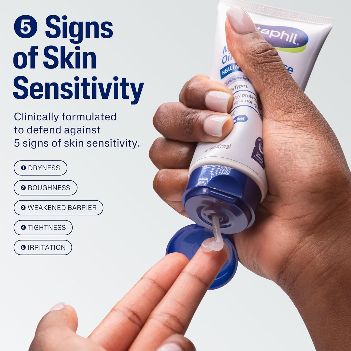 CETAPHIL Healing Ointment, 3 oz, For Dry, Chapped, Irritated Skin, Heals and Protects, Soothes Cracked Hands and Chapped Lips, Hypoallergenic, Fragrance Free