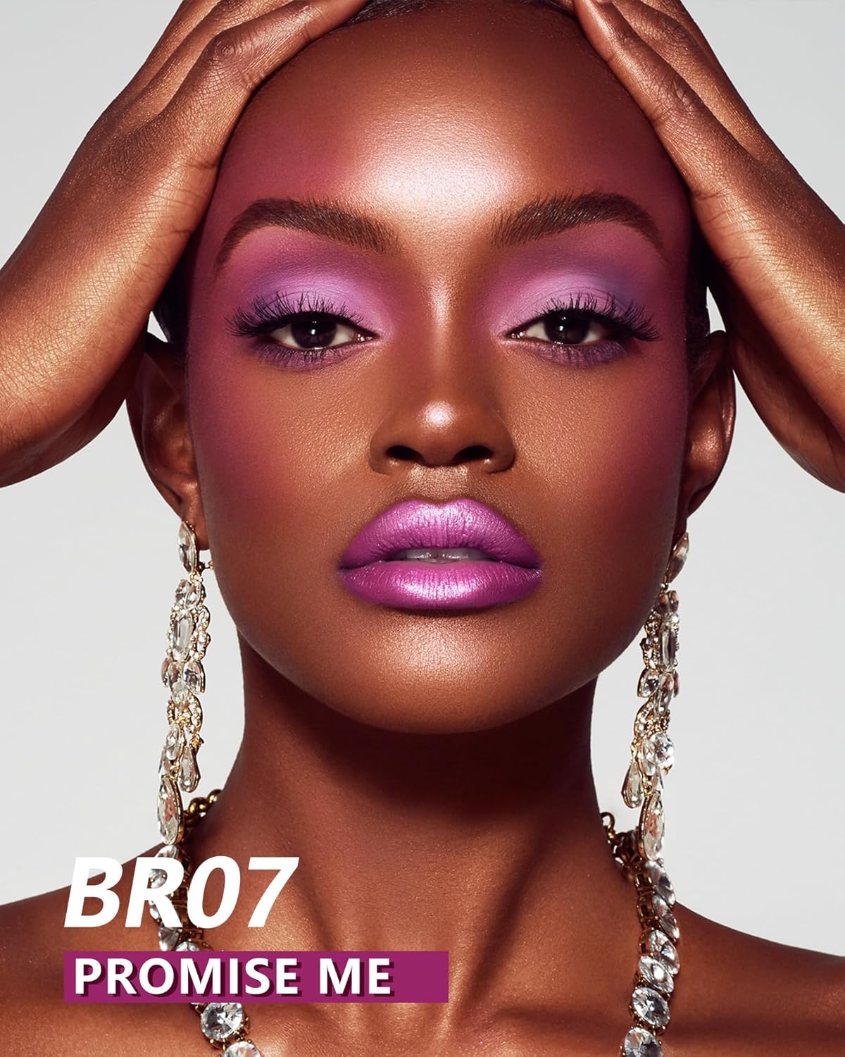 MAKI YIKA Purple Lipstick for Women Metallic Lipsticks Glitter Long Lasting Lipstick No Smudge No Transfer Liquid Pink Lip Gloss (BR07 Promise Me)