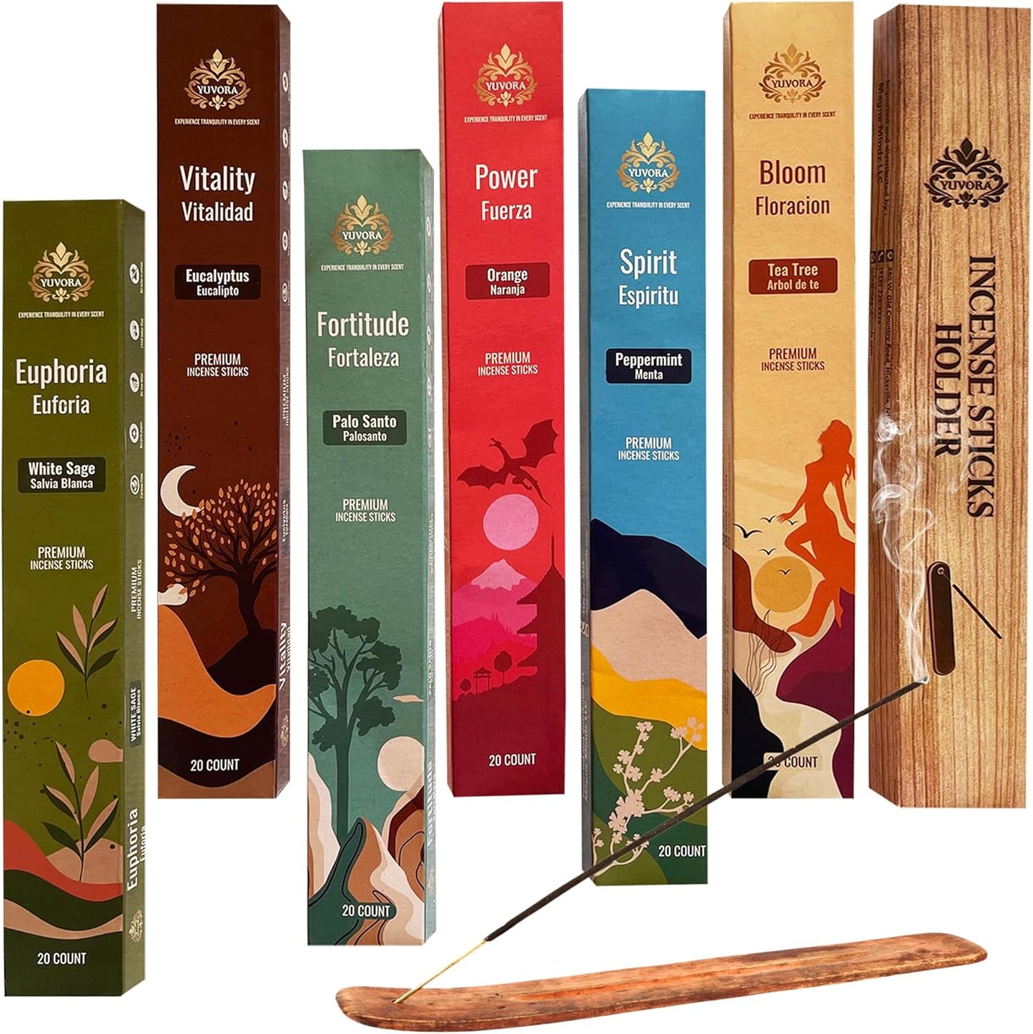 Aromatic Incense Sticks Gift Set – 120 Natural & Non-Toxic Incense Sticks | 6 Soothing Scents | Home, Meditation, Relaxation & Yoga | Free Incense Holder | Inciensos - Gifts for Women