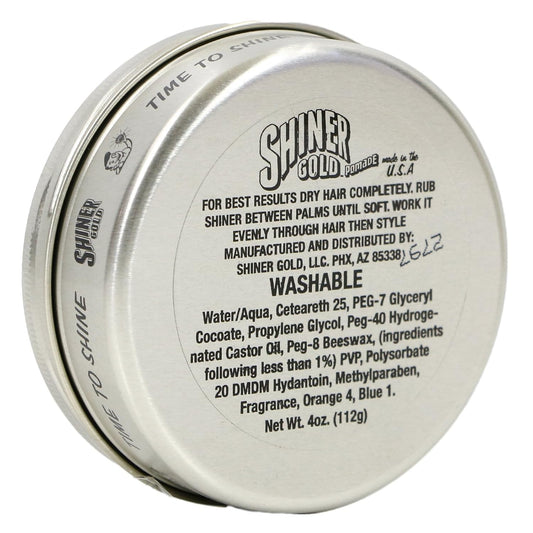 Shiner Gold Pomade | Strong Hold | High Shine | Water-based | Coconut Scent, 4oz