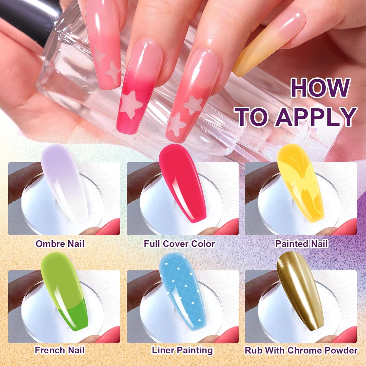 Gradient Painting Gel, 12 Bright Colors Ombre Gel Nail Polish with 100Pcs Nail Sponges &Tweezer for Pigment Pat Nails Aura Nails French Manicure Soak Off UV Set Solar Flare Palette