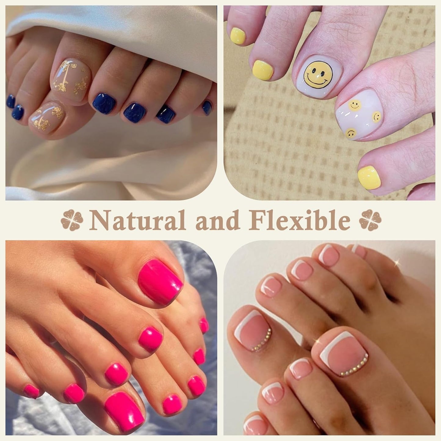 Short Toe Nail Tips Square Full Matte False Toenails Press On Nails 360pcs Smoothly Curved Toe Nail Tips for Efficient Extension Toe Acrylic Nails, 12 Sizes Artificial Toenails, Luckyfairy