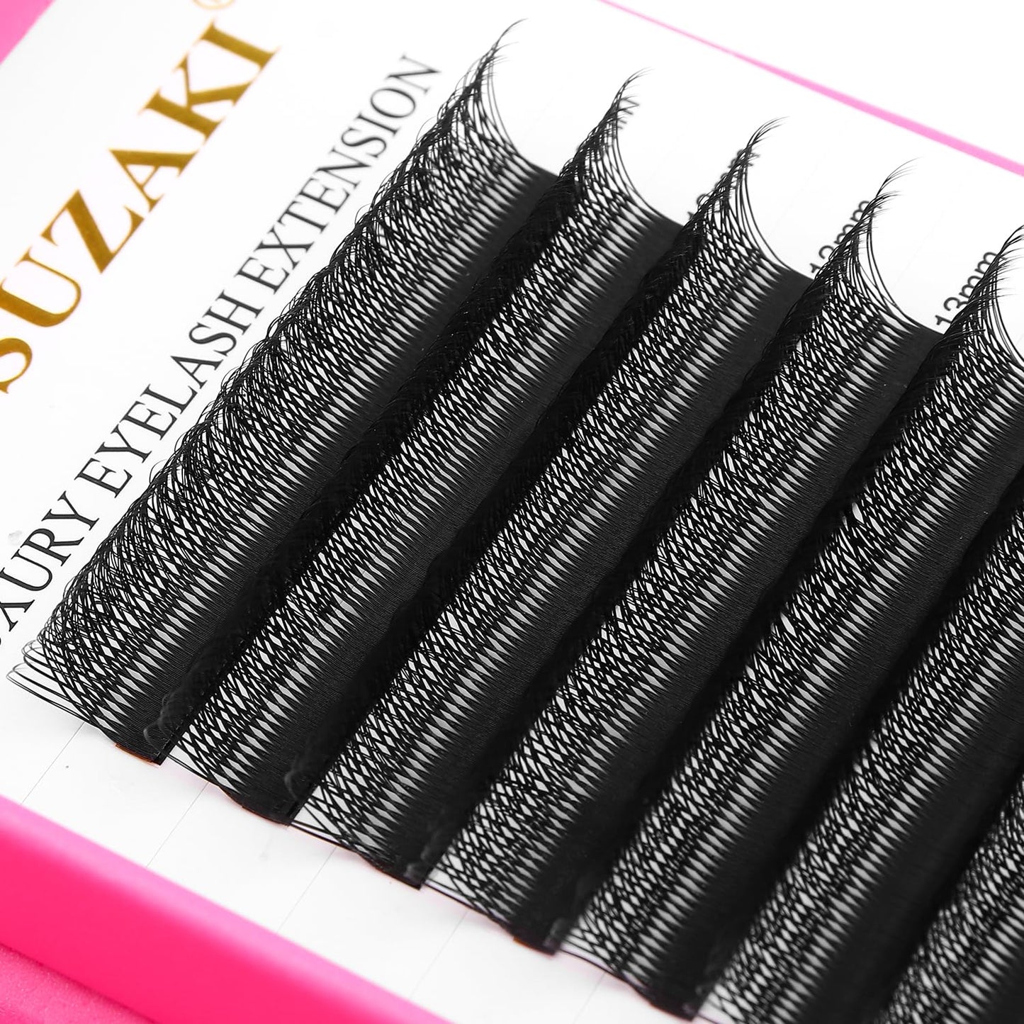 Lash Extensions Double Tips 3D Eyelash Extensions W Shape 0.07mm Thickness C Curl 12mm Premade Fans Easy Fan Volume Matte Black Crisscross Eyelashes(W-3D-Double Tips-0.07-C,12mm)