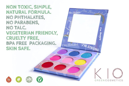 Unicorn All in One Makeup Palette With 9 Colors: 3 Eyeshadows 3 Shimmer Blush And 3 Lip-Gloss - "Amazon Exclusive" Natural Non Toxic kids girls teen pre-teen