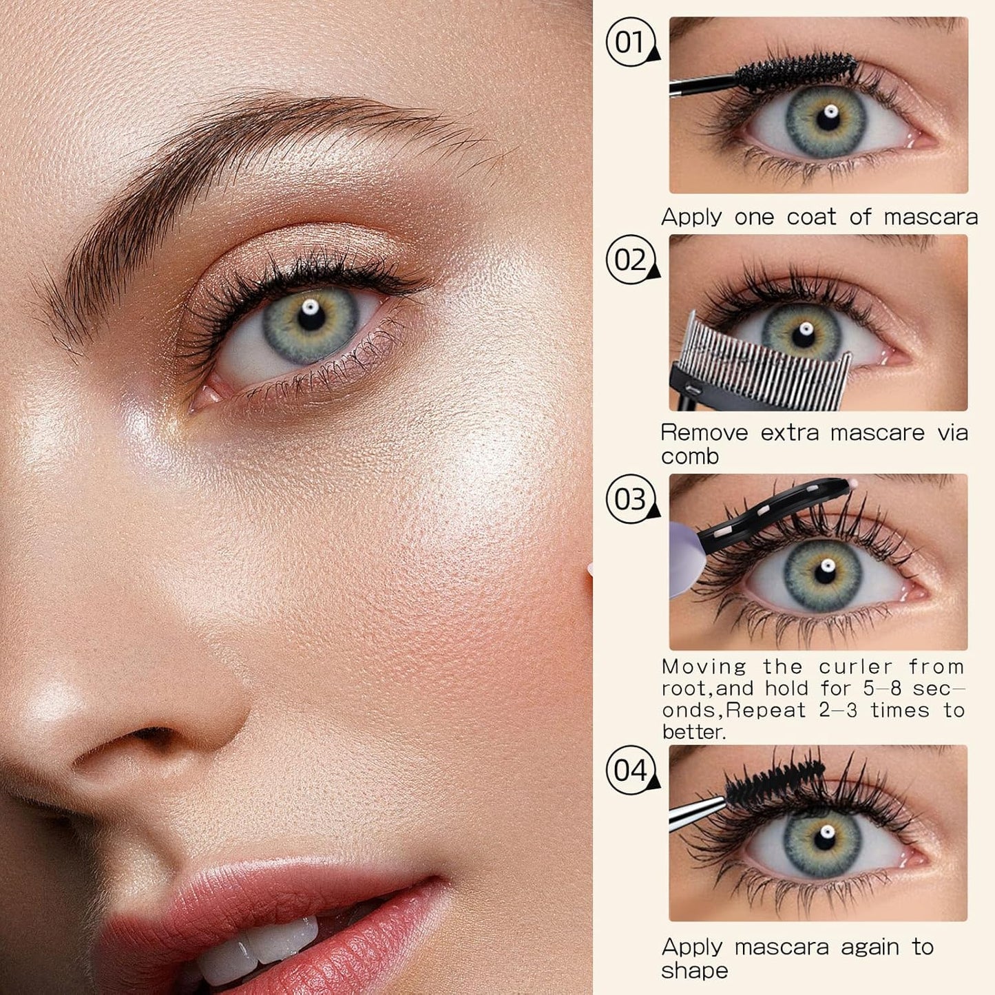 ZAPAL Heated Eyelash Curler, S600 Rechargeable Heated lash Curler, Intelligent Power Off Electric Eyelash Curler Heated Quickly 24 Hs Lasting Natural Makeup for Woman - Snow White/Silver