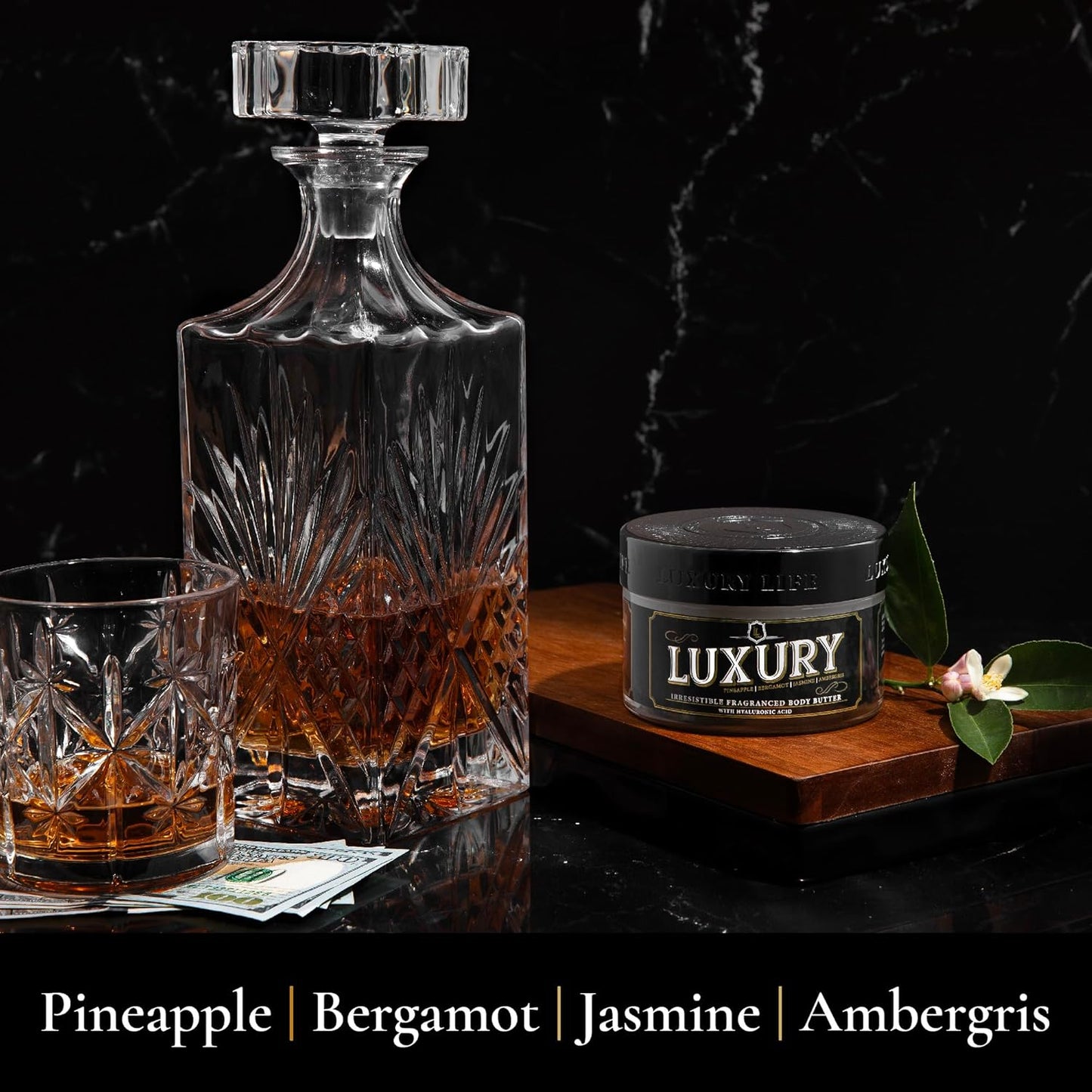 LUXURY LIFE Bed Butter - Scented, Luxurious Body Butter With All-Natural Hyaluronic Acid For Soft, Glowing, Hydrated Skin For Men & Women - Suitable For All Skin Types - Luxury Scent, 5 oz