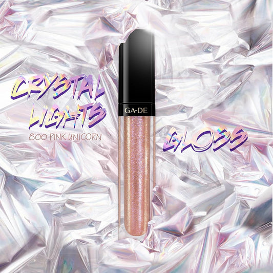 GA-DE Crystal Lights Lip Gloss, 800 - Enriched with Light-Reflecting Crystal Pearls - Smooth Silky, Rich Color - Moisturizes and Adds Shine - 0.2 oz
